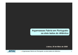 Argamassas Fabris em Português: os dois lados do Atlântico