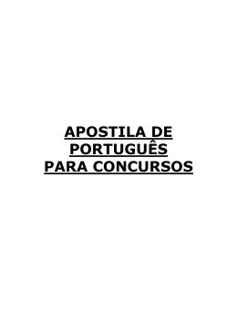 APOSTILA DE PORTUGUÊS PARA CONCURSOS