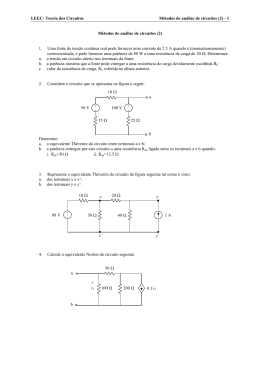 LEEC- Teoria dos Circuitos Métodos de análise de circuitos (2)