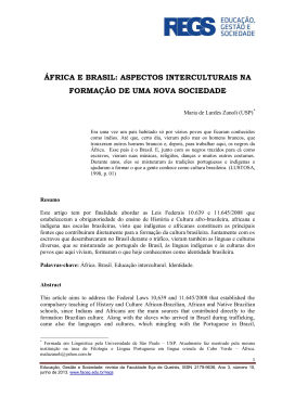 áfrica e brasil: aspectos interculturais na formação de uma