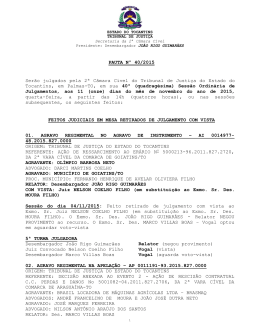 PAUTA Nº 40/2015 Serão julgados pela 2ª Câmara Cível do