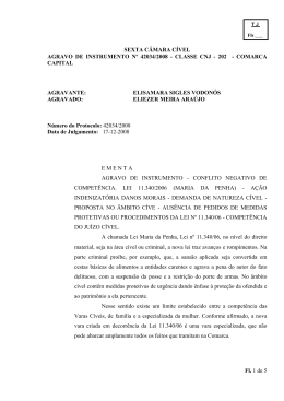 SEXTA CÂMARA CÍVEL AGRAVO DE INSTRUMENTO Nº 42034/2008