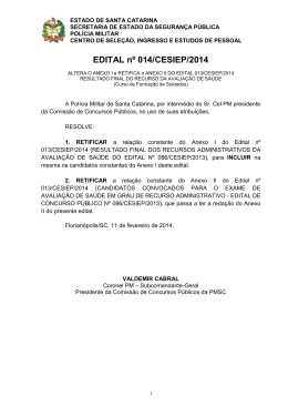 EDITAL nº 014/CESIEP/2014 - Polícia Militar de Santa Catarina