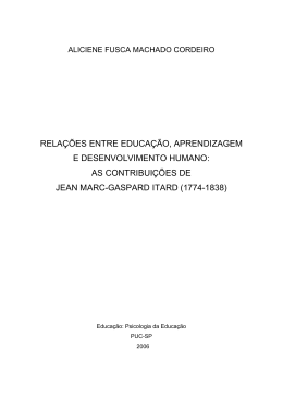 as contribuições de jean marc-gaspard itard (1774