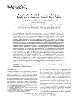 Evaluation of the Pesticide Contamination of Groundwater Sampled