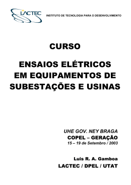 curso ensaios elétricos em equipamentos de subestações e usinas