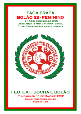 Resultados - Federação Catarinense de Bocha e Bolão
