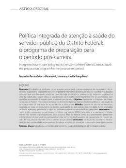 Política integrada de atenção à saúde do servidor público do Distrito