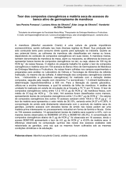 Teor dos compostos cianogênicos e matéria seca - Ainfo