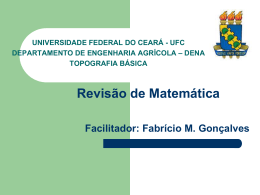 Aula 2: Revisão de Matemática - Universidade Federal do Ceará