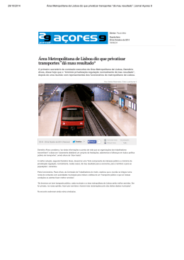 Área Metropolitana de Lisboa diz que privatizar transportes “dá mau