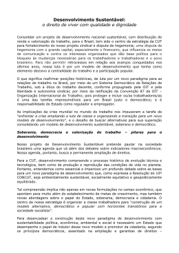 Texto sobre desenvolvimento sustentável da CUT para o Congresso