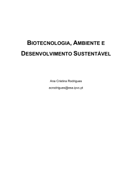 biotecnologia, ambiente e desenvolvimento sustentável - ESA