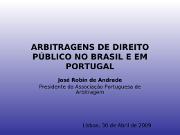 arbitragens de direito público no brasil e em portugal