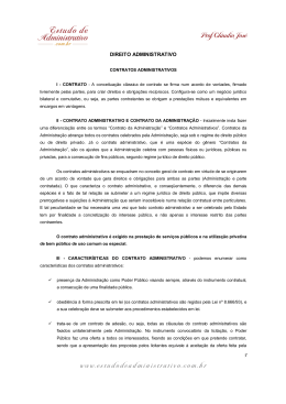contratos administrativos - Estudo de Administrativo