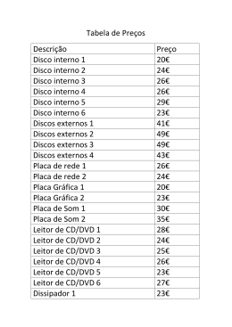 Tabela de Preços Descrição Preço Disco interno 1 20€ Disco