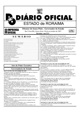 D.O.E.Nº 696.pmd - Imprensa Oficial do Estado de Roraima