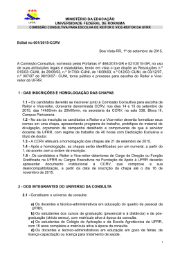 Edital 001-CCRV 2015 - Universidade Federal de Roraima