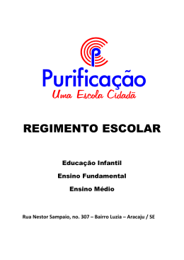 REGIMENTO ESCOLAR - Colégio Purificação