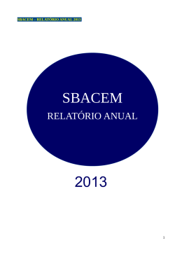 Relatório Anual SBACEM 2013