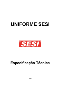 Uniforme Sesi-SP - Especificação Técnica