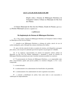 Lei Municipal da Bilhetagem Eletrônica 1175/2008