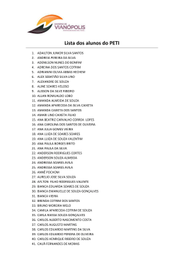 Lista dos alunos do PETI