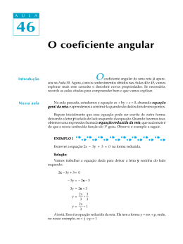 O coeficiente angular