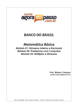 BANCO DO BRASIL Matemática Básica