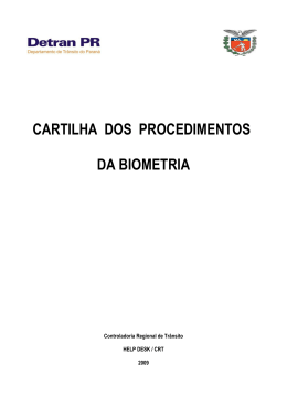 CARTILHA DOS PROCEDIMENTOS DA BIOMETRIA