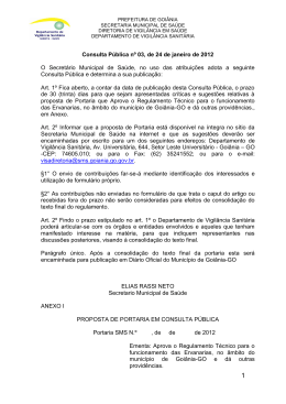 Consulta Pública 3-2012 - Secretaria Municipal de Saúde