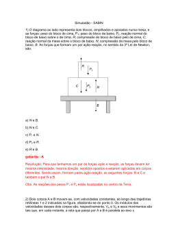 Simuladão - SABIN 1) O diagrama ao lado representa dois blocos