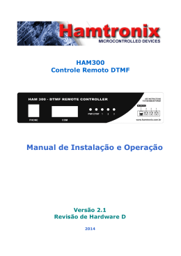 Manual de Instalação e Operação - HAM300 (pdf 494KB)
