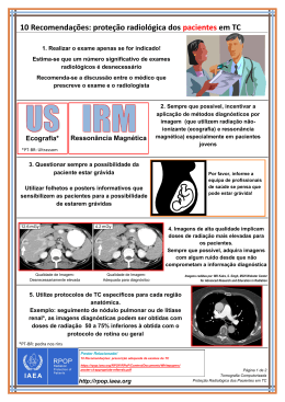 10 Recomendações: proteção radiológica dos pacientes em TC