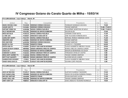 Resultado IV Congresso AGQM 2014 Laço em Dupla e Laço Bezerro