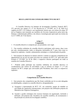 Regulamento do Conselho Directivo do IICT
