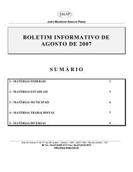 Boletim JMAP Agosto de 2007 - Escritório de Advocacia João