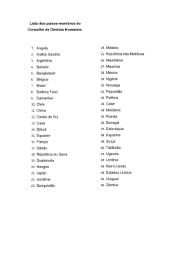 Lista dos países-membros do Conselho de Direitos - PUC-SP