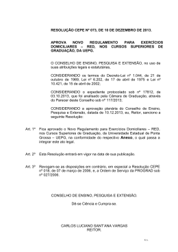 Resolução CEPE nº 073/2013 - Universidade Estadual de Ponta