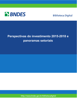 Perspectivas do investimento 2015-2018 e panoramas