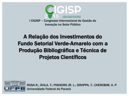 A Relação dos Investimentos do Fundo Setorial Verde
