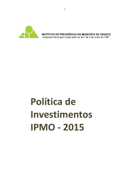 Política de Investimentos IPMO - 2015