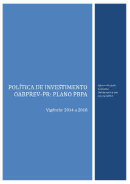 Política de Investimentos Aprovada 2014 - OABPrev-PR