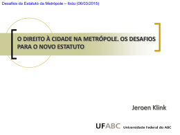prof. jeroen klink - Instituto Brasileiro de Direito Urbanístico