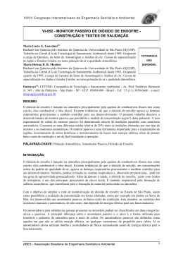 VI-052 - MONITOR PASSIVO DE DIÓXIDO DE ENXOFRE