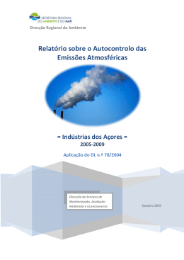 Relatório sobre o Autocontrolo das Emissões Atmosféricas