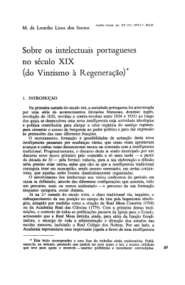 Sobre os intelectuais portugueses no século XIX