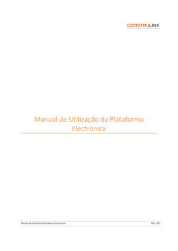 Manual de Utilização da Plataforma Electrónica