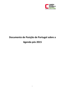 Documento de Posição de Portugal sobre a Agenda pós 2015