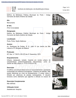 ficha e fotografias - Câmara Municipal do Porto